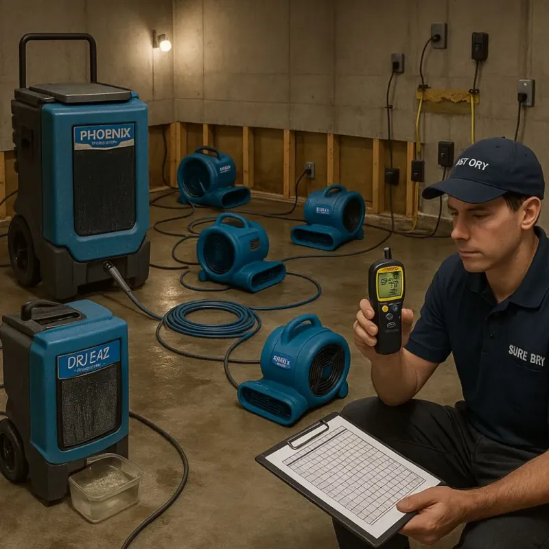 Structural Drying and Dehumidification process in Clarion, PA